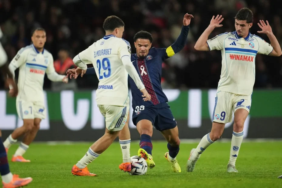 1444x920 psg s warren zaire emery centre challenges for the ball with strasbourg s joaquin panichell