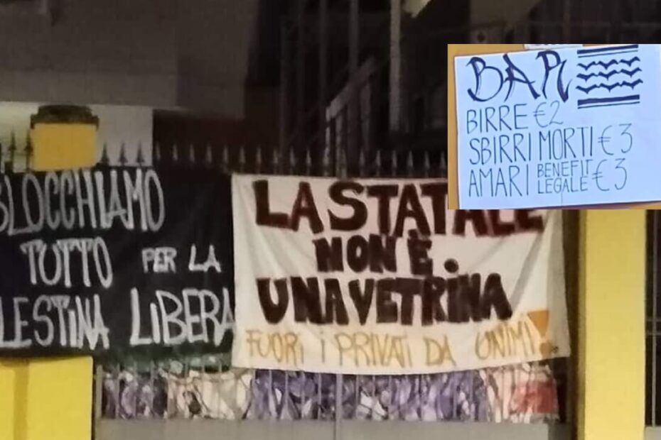 statale occupata cartello sbirri morti